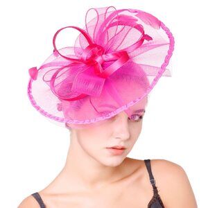 1995 Rose Fascinator Headband For Women, Veil Tea Party Pillbox Fascinators
